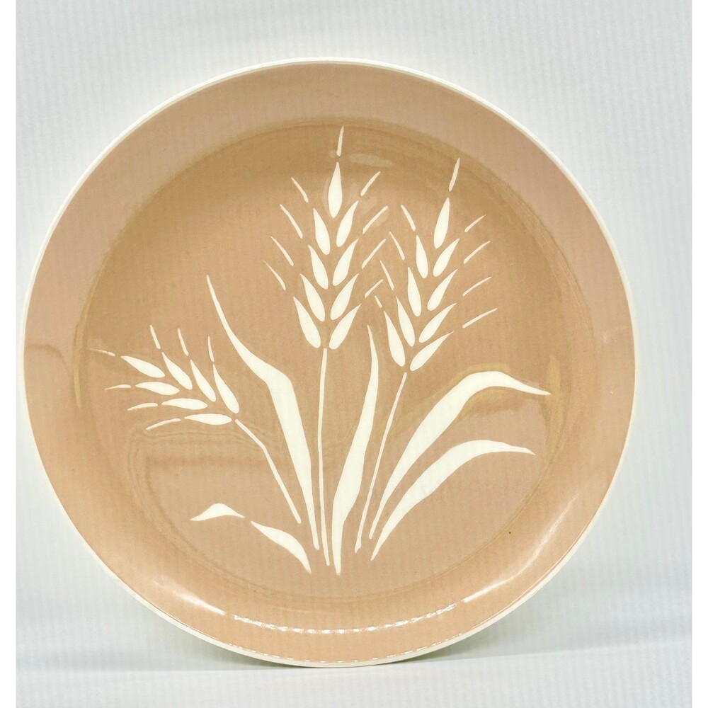 Set of 4 Harmony House "Wheat" pattern plates in Parchment Beige